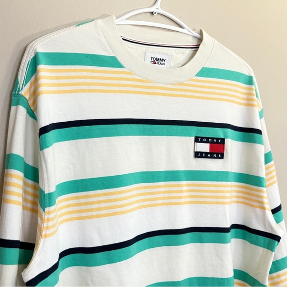 Tommy Hilfiger Pastel Striped Long Sleeve Cotton Loose Fit Shirt - Medium EUC - Picture 4 of 14
